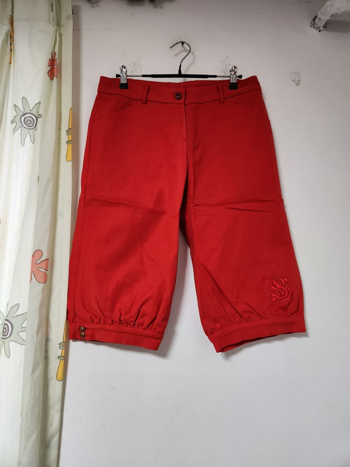 레드 7부 면바지 자수 포인트 30 상품이미지1