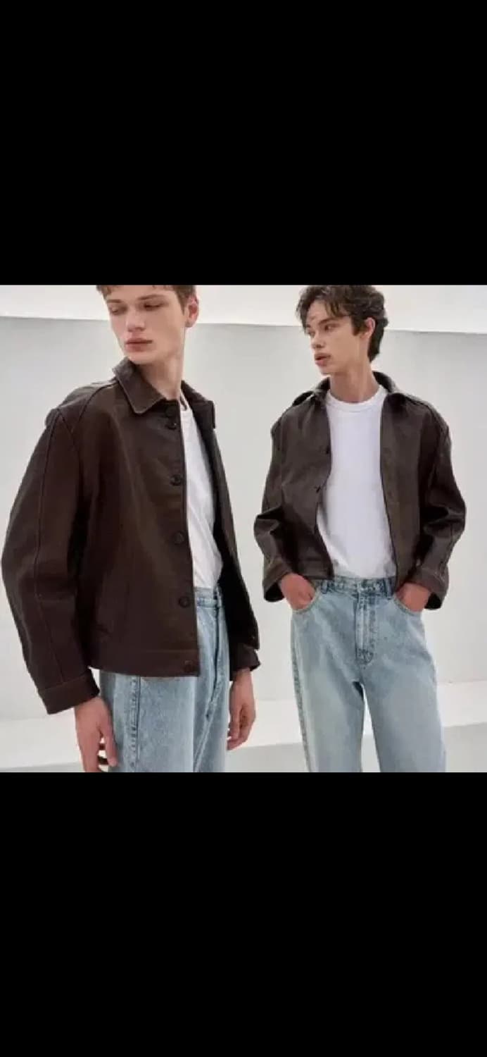 Stu 20fw 레더 자켓 다크브라운 상품이미지1