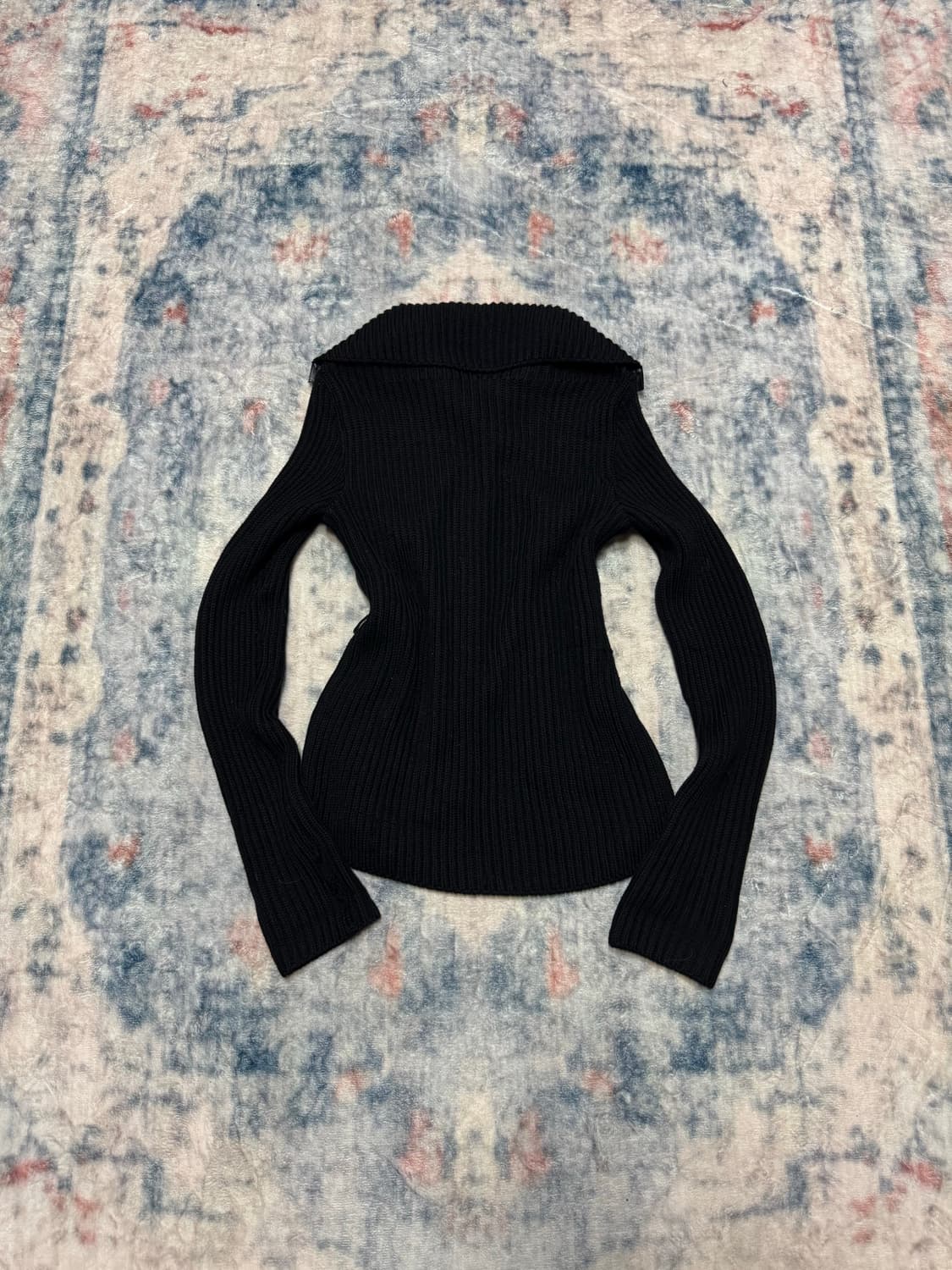 Unknown high neck lamb skin knit jacket 상품이미지7