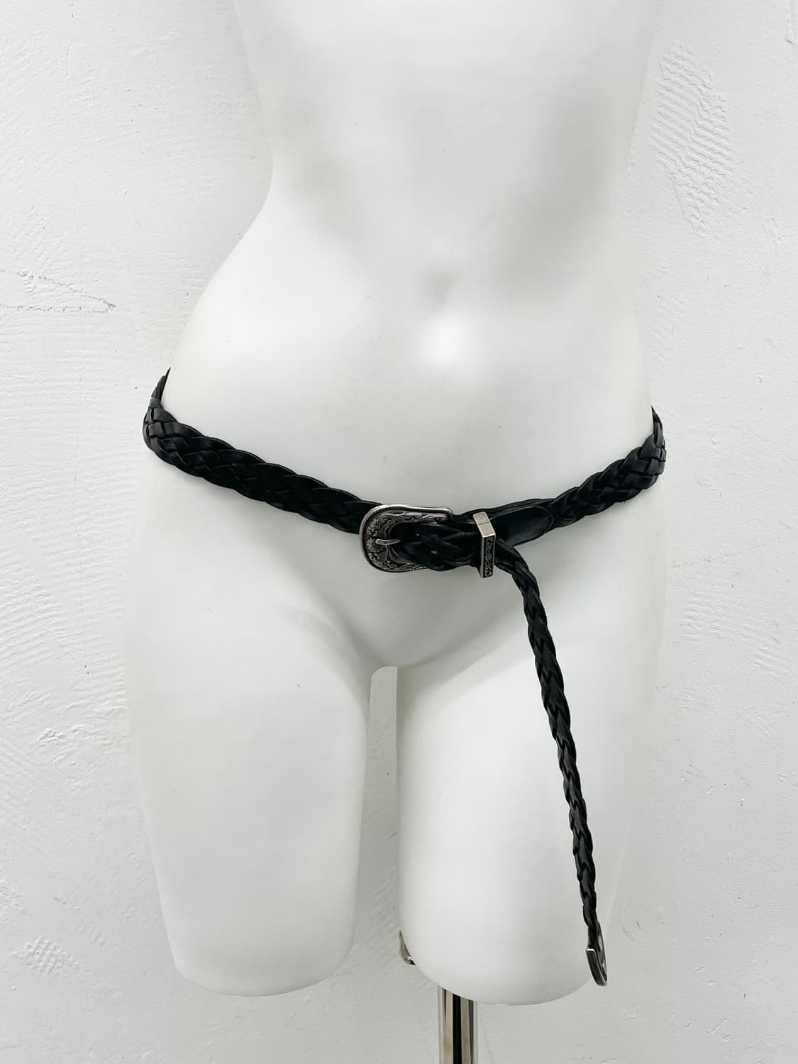 리얼레더 블랙 웨스턴 위빙 버클 벨트 상품이미지2