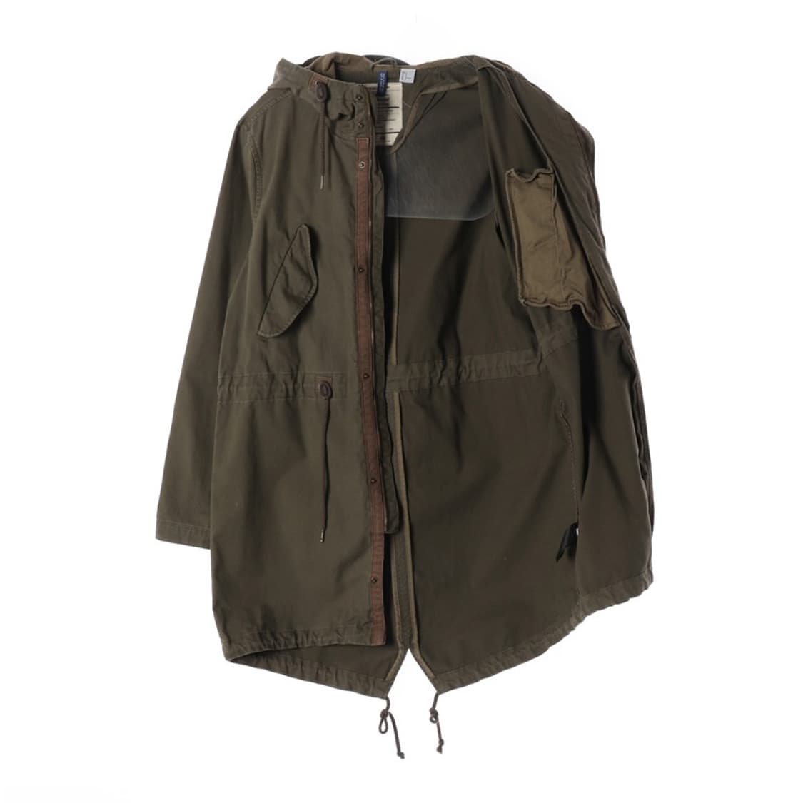 에이치앤엠 디바이디드 카키 피쉬테일 야상 파카 M 상품이미지2