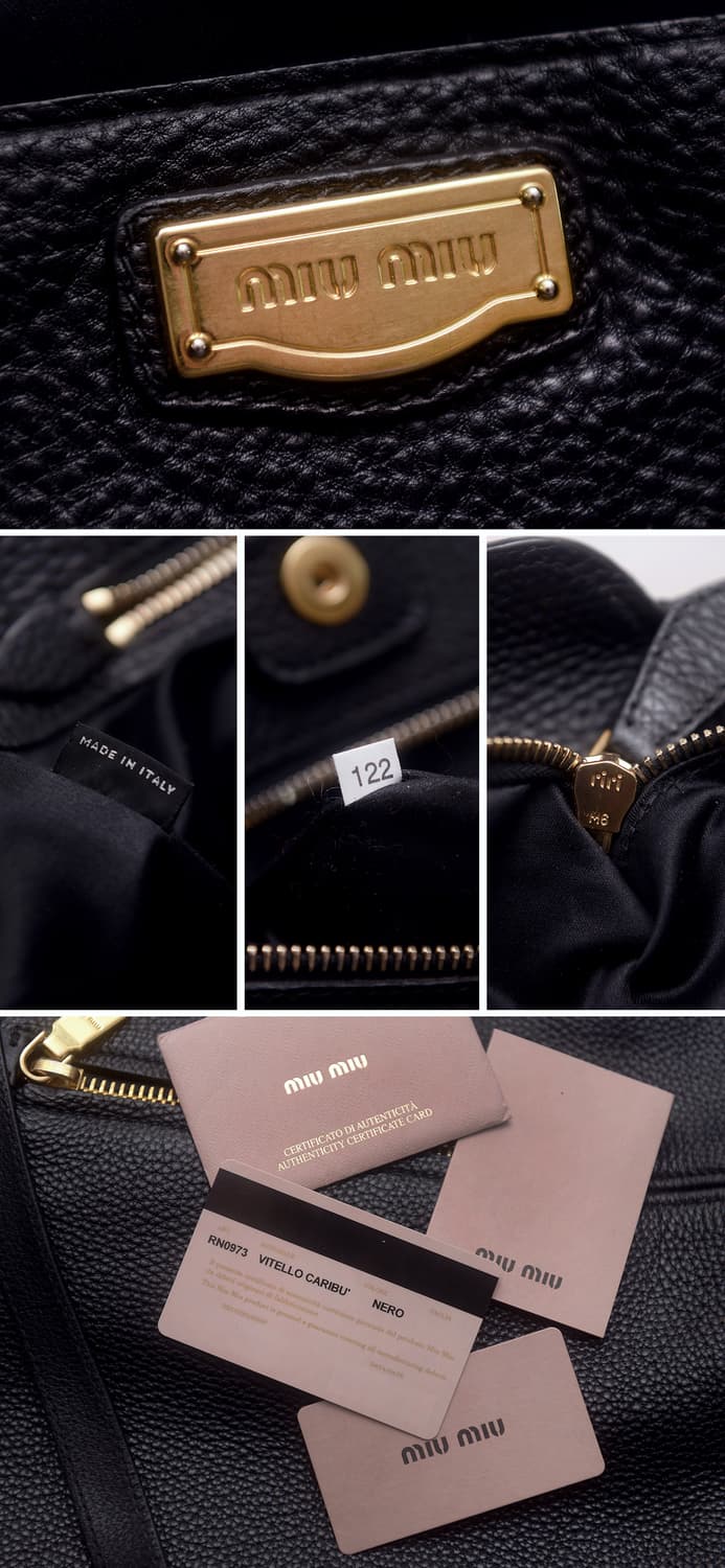미우미우 (miu miu) 비텔로 카리브 금장 블랙 2웨이 빅토트.숄더백 상품이미지10