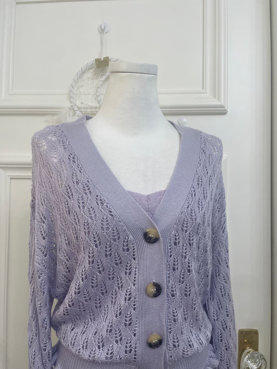 lavender crochet crop cardigan&lace poin 상품이미지4