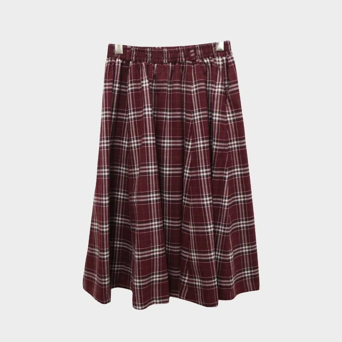 코르자 버건디 체크 롱 치마 61166 상품이미지2