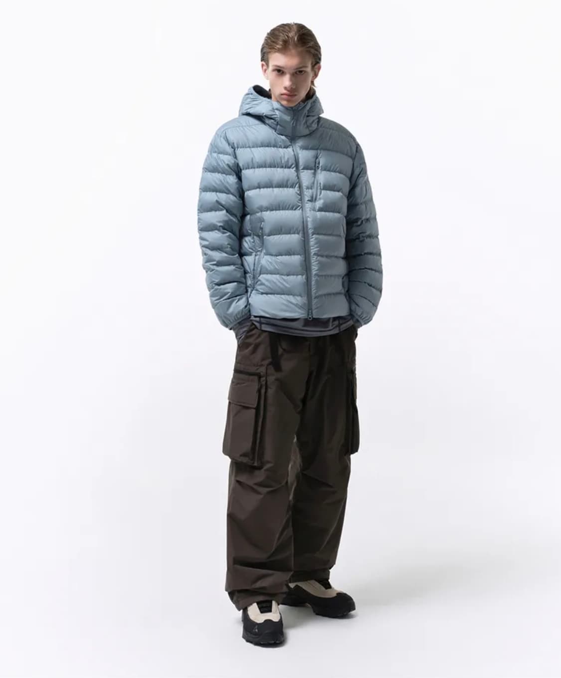 무신사스탠다드 시티 레저 후디드 라이트 다운 문 블루 2xl 새제품 상품이미지2