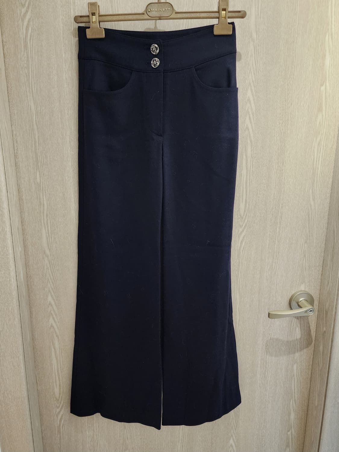 타임 여성 모직 슬랙스 팬츠 61cm 네이비 한섬 상품이미지1