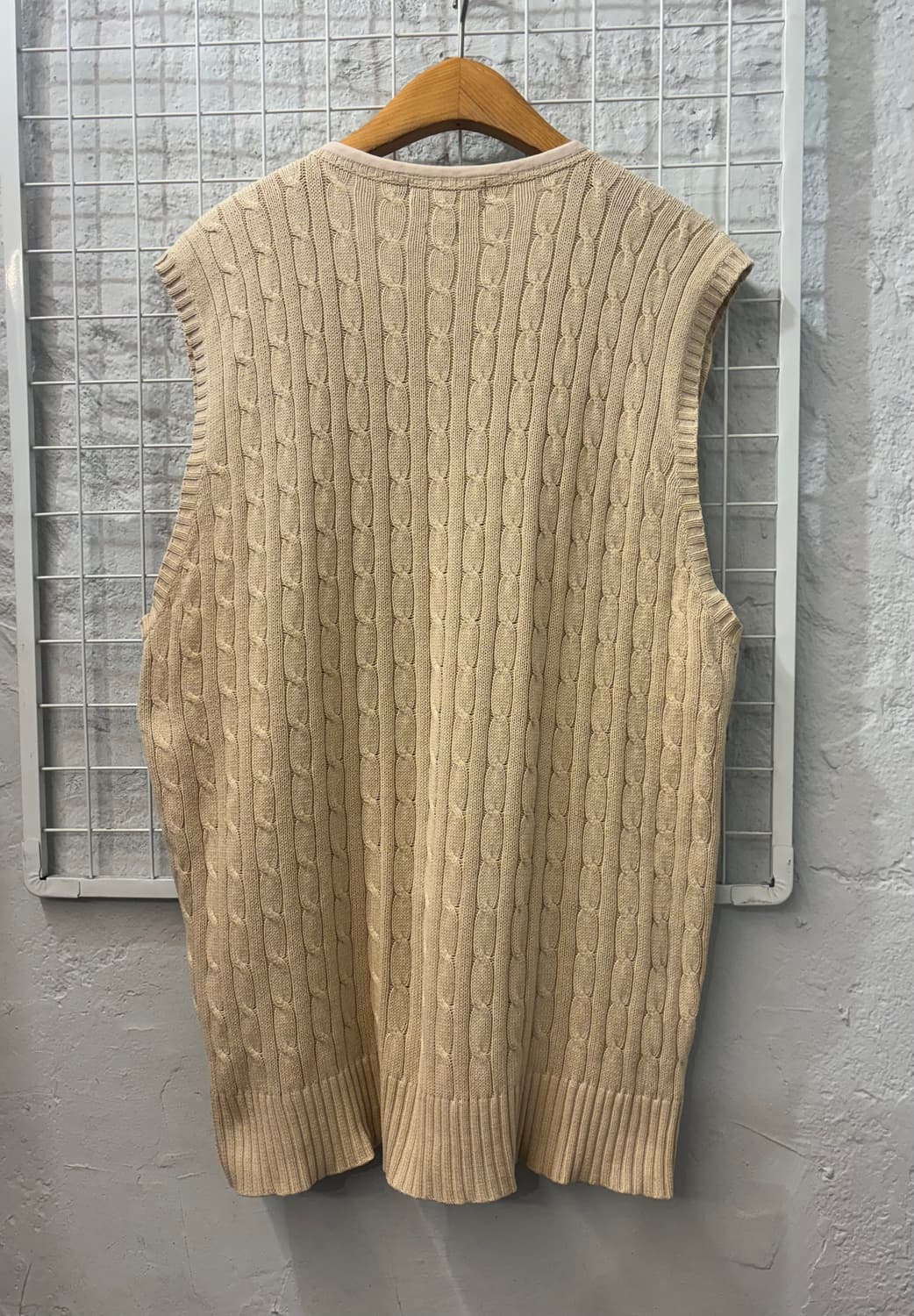 폴로 랄프 로렌 라이트 베이지 케이블 니트 베스트 L 상품이미지2