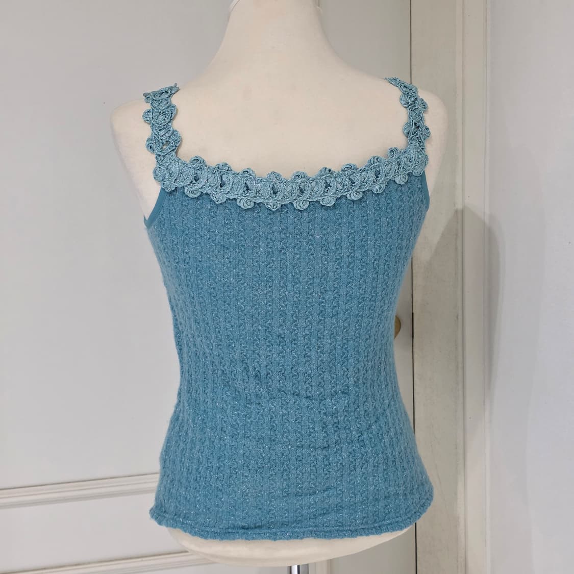 일본빈티지)민트모리걸st 히메갸루 레이스 니트 글리터 슬리브리스 상품이미지4