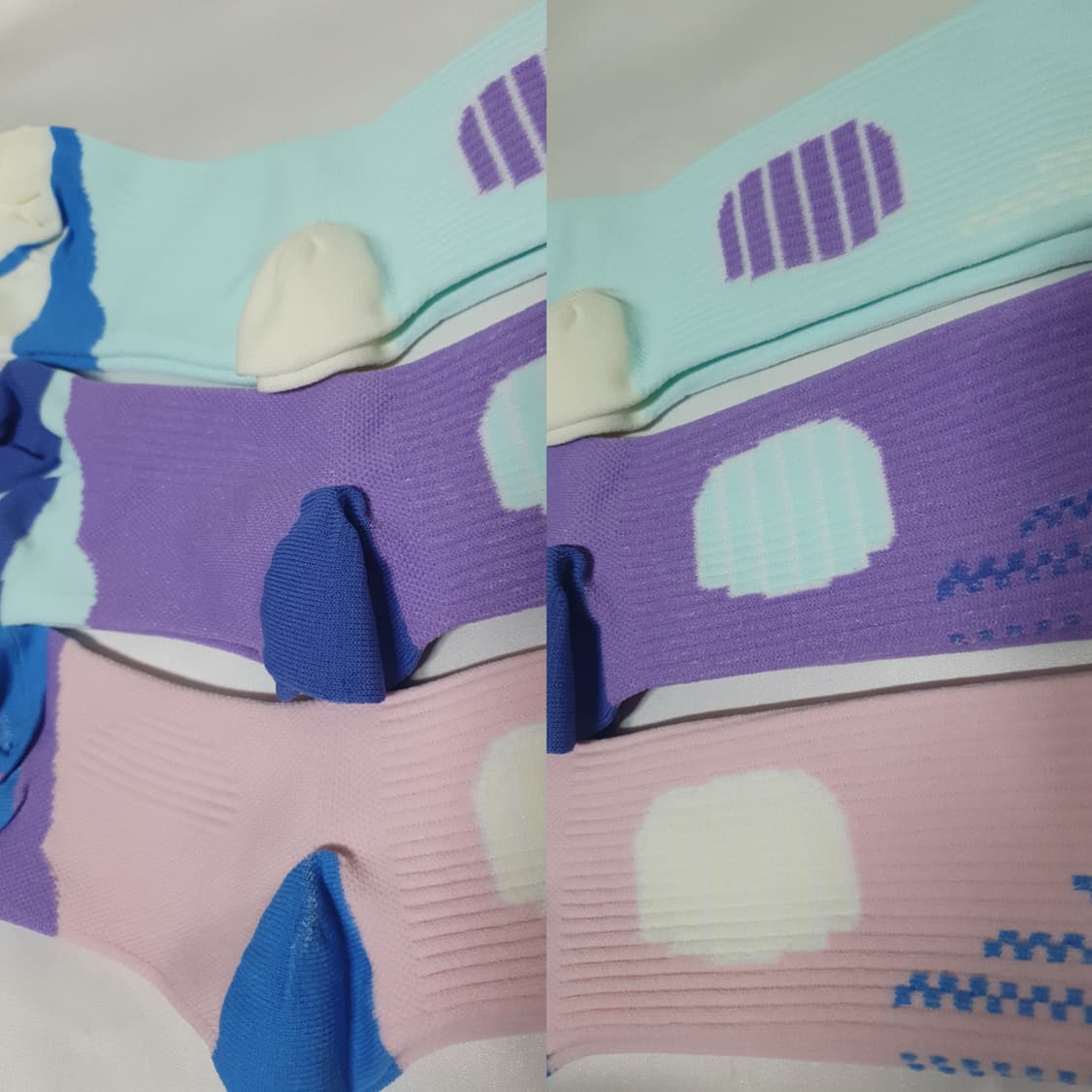 3컬레 가격~파스텔톤 요가 필라테스 러닝 줄넘기 니삭스 스타킹 긴 양말 상품이미지7