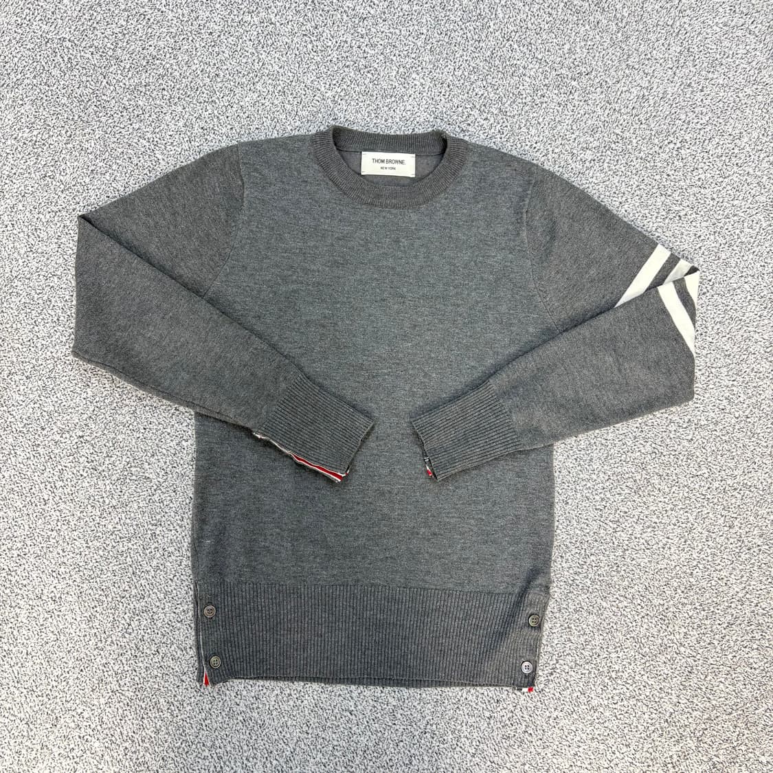 실측 클래식 완장 캐시미어 니트 긴팔 0303J 상품이미지1