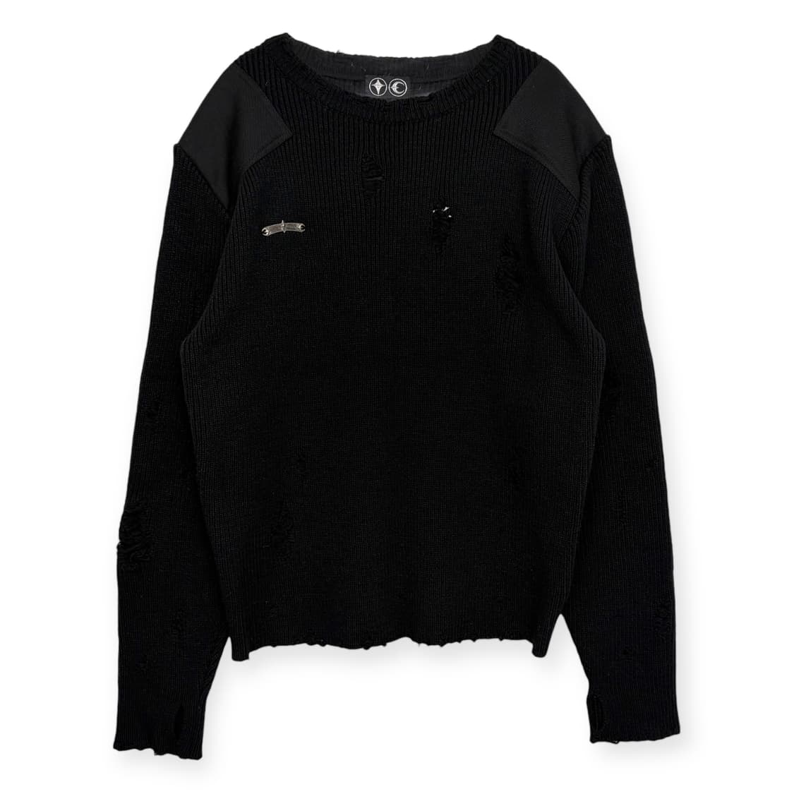 떠그클럽 베를린 디스트로이드 패치 니트 티셔츠 상품이미지1