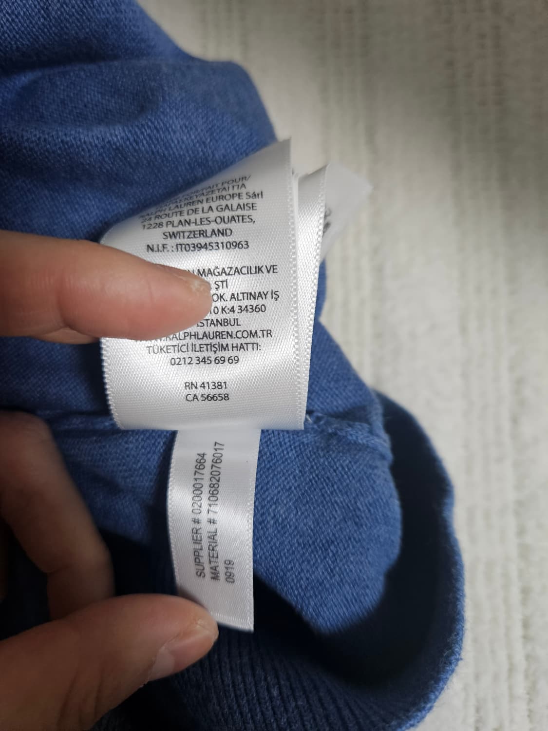 폴로 랄프로렌 피마코튼 브이넥 니트 M 상품이미지5