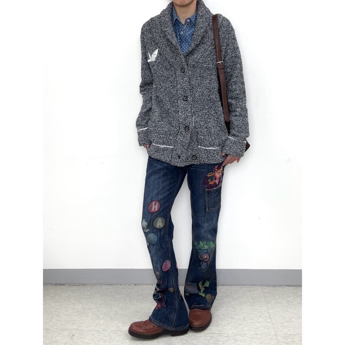 빈티지 키치 데님 로우라이즈 플레어 팬츠 상품이미지2