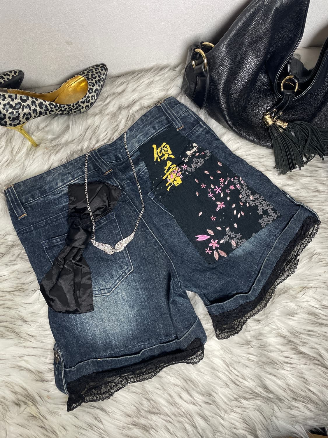 오리엔탈 레이스 데님 팬츠 상품이미지3