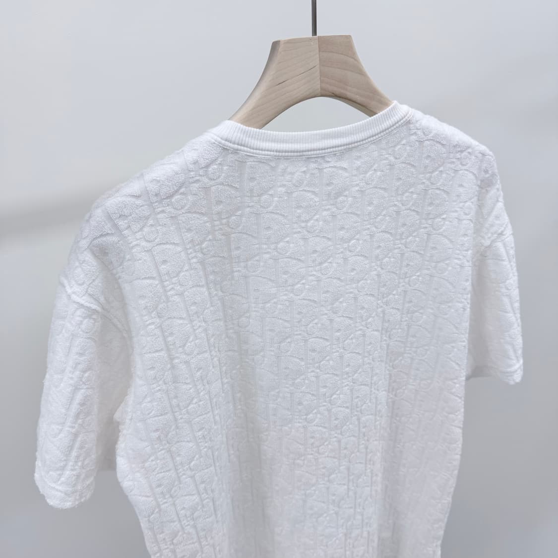 [S급/S] 디올 오블리크 테리 코튼 반팔 티셔츠 화이트 상품이미지5