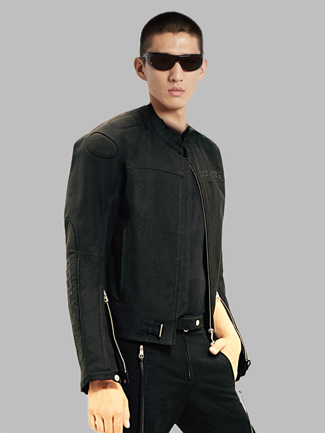 꾸레쥬 24ss 레이서 패디드 코튼 바이커 봄버자켓 상품이미지1