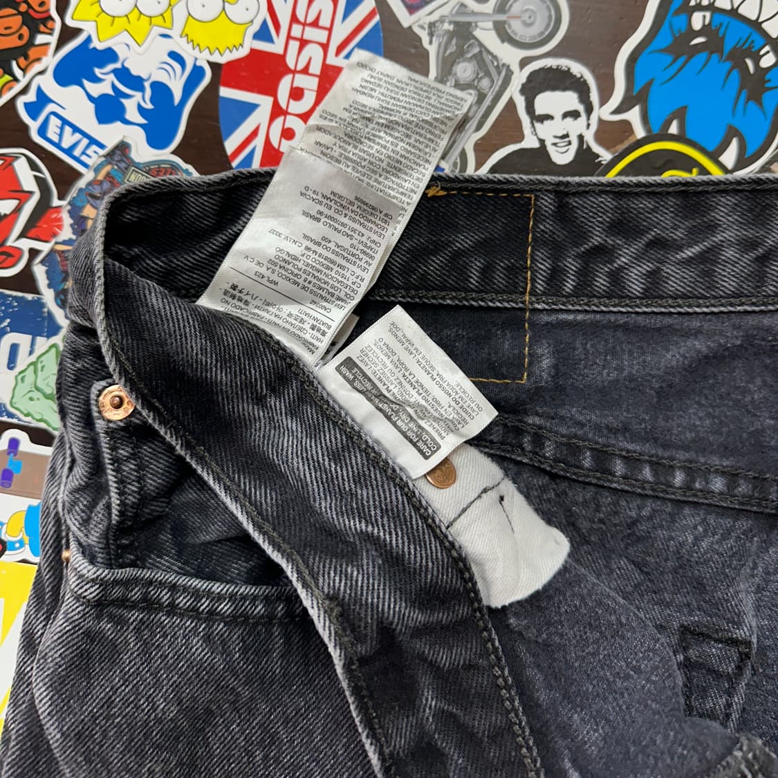 리바이스 501 블랙 진 데님 팬츠 34 상품이미지9