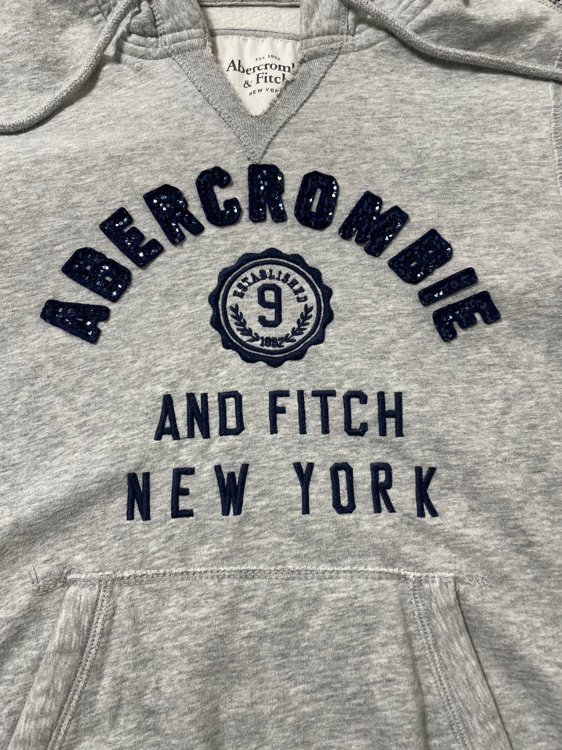 빈티지9. 아베크롬비 y2k 기모 그레이 풀 로고 후디 후드티 상품이미지2