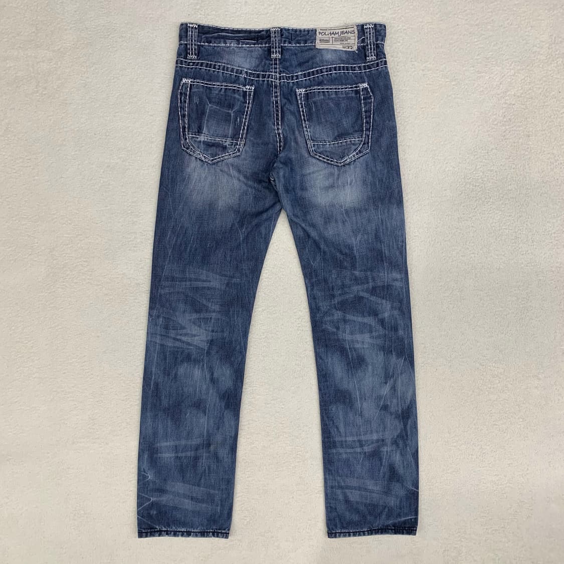 [36] 폴햄 빅 스티치 스트레이트핏 워싱 데님팬츠 상품이미지1
