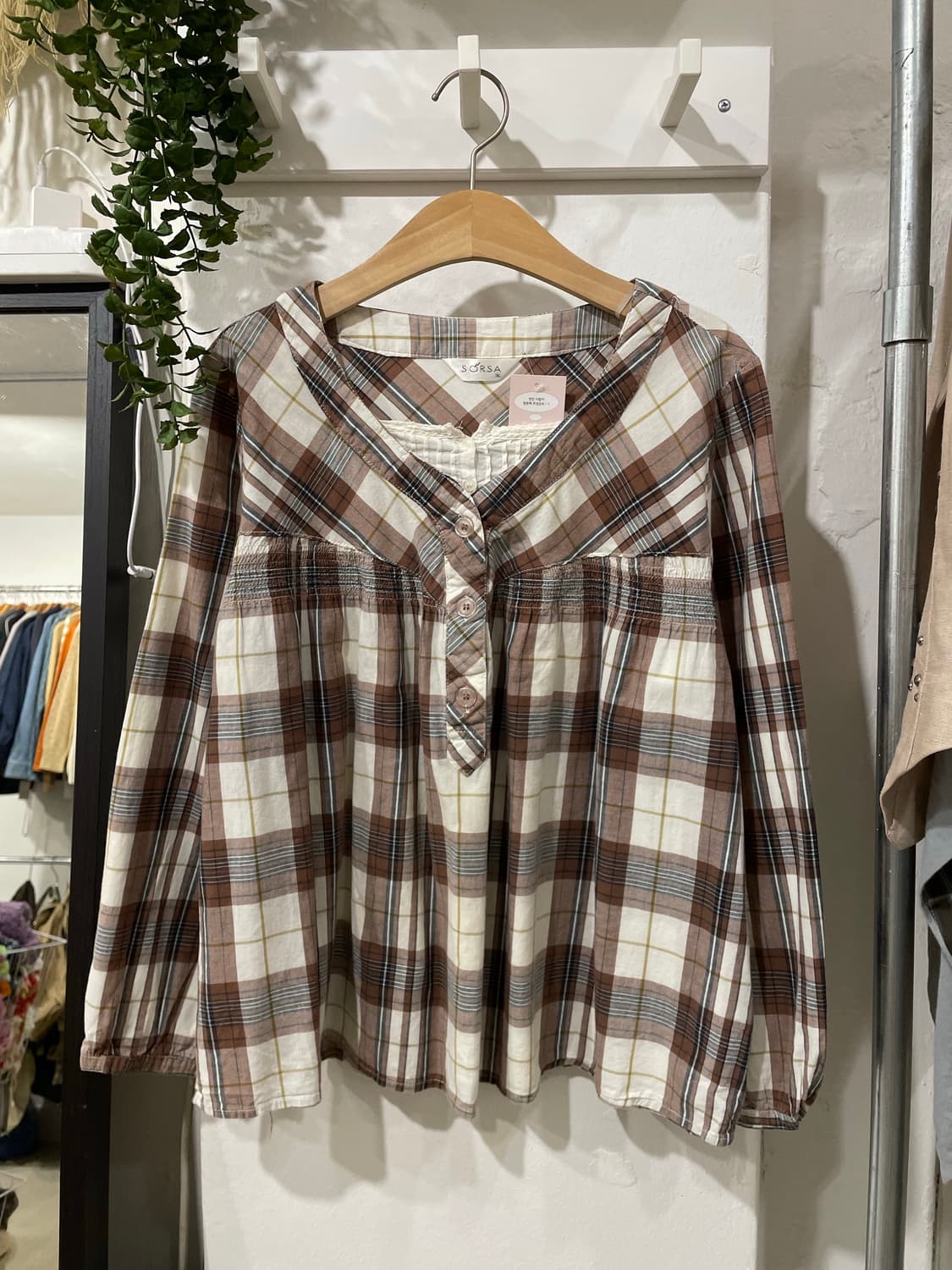 모리 레이어드 체크 블라우스 상품이미지8