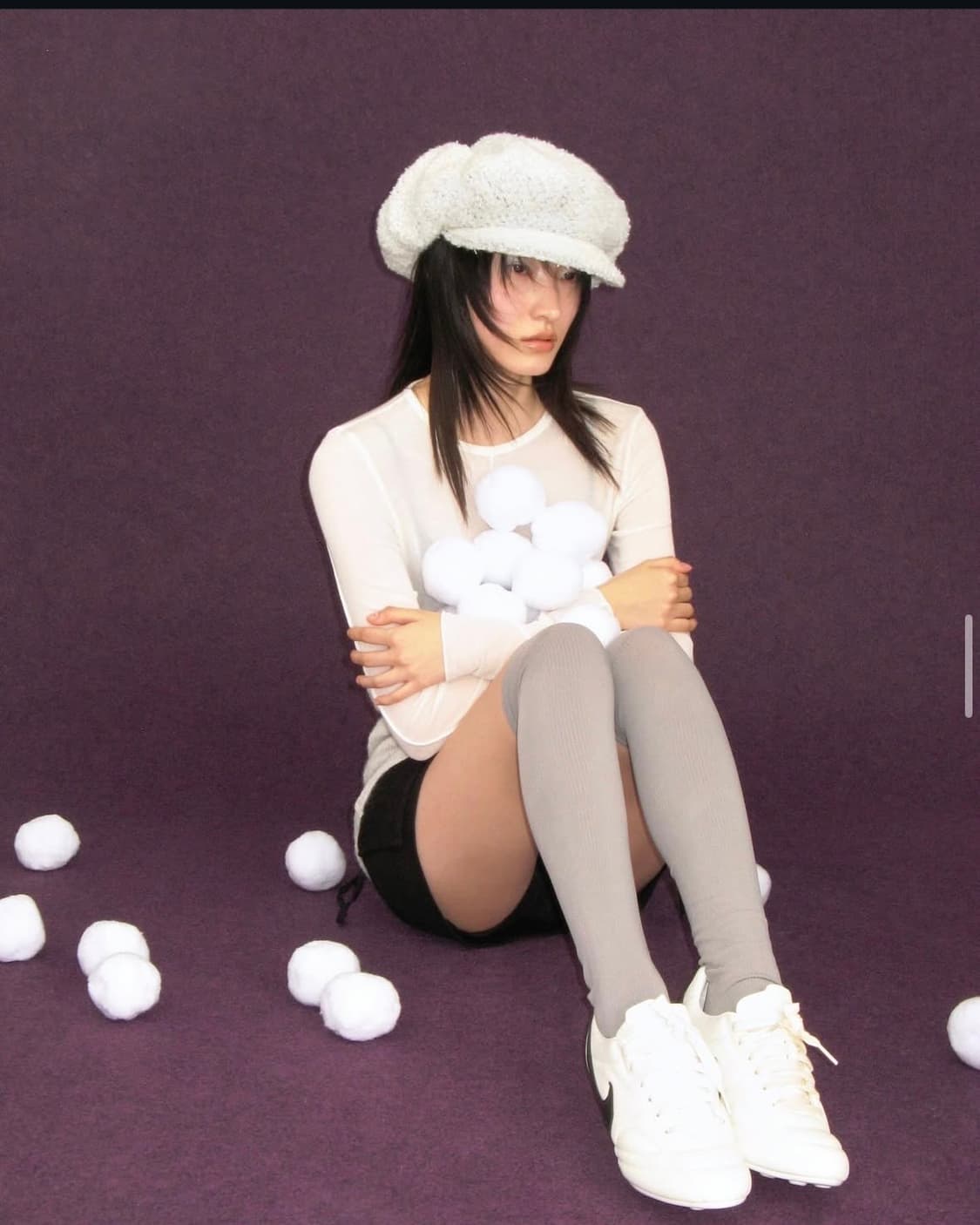 Gorrogorra cloud cap wool white 상품이미지2