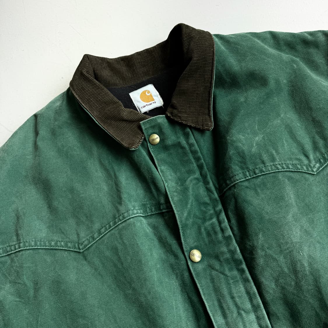 칼하트 헤비 덕 초어 페이드 워싱 워크자켓 그린 상품이미지4