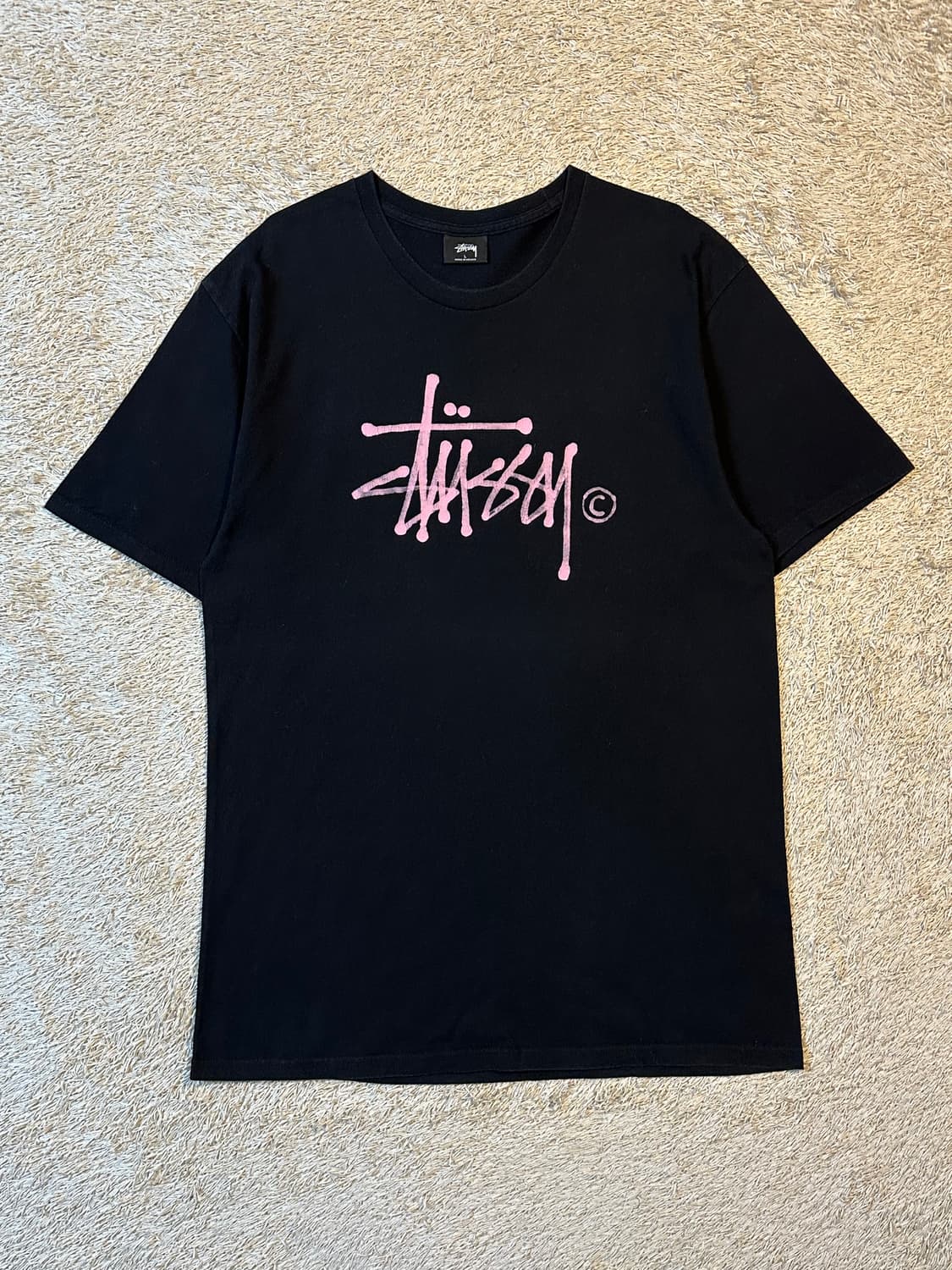 희귀) 스투시 STUSSY 핑크 워터스톡 반팔 티셔츠 블랙 상품이미지2