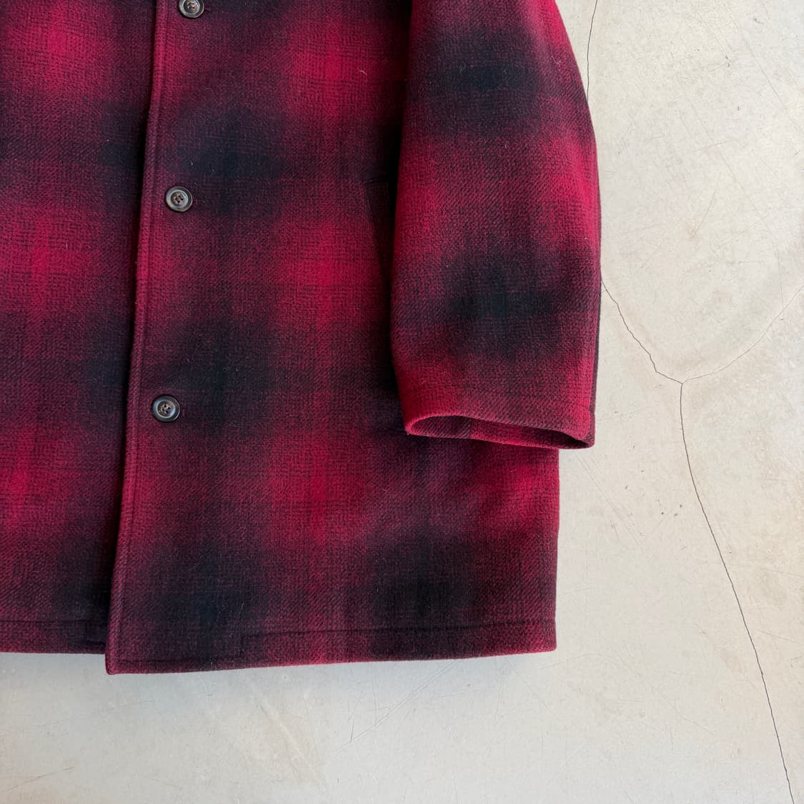 80s 랄프로렌 옴브레 체크 울 코트 상품이미지2