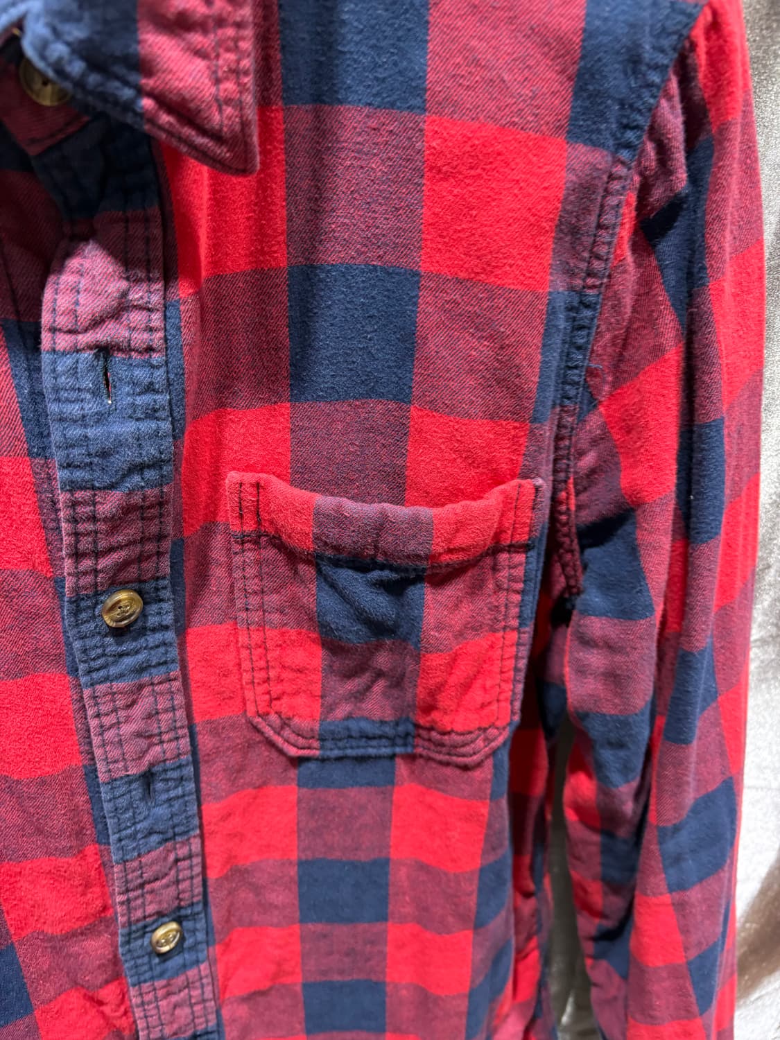 M 아베크롬비 미들웨이트 체크 원포켓 셔츠 상품이미지4