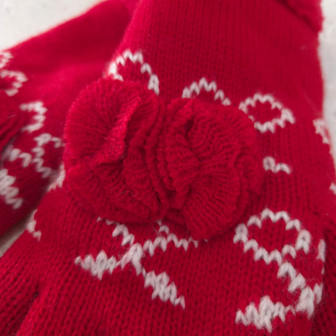 레드 로즈코사지 니트장갑 상품이미지3