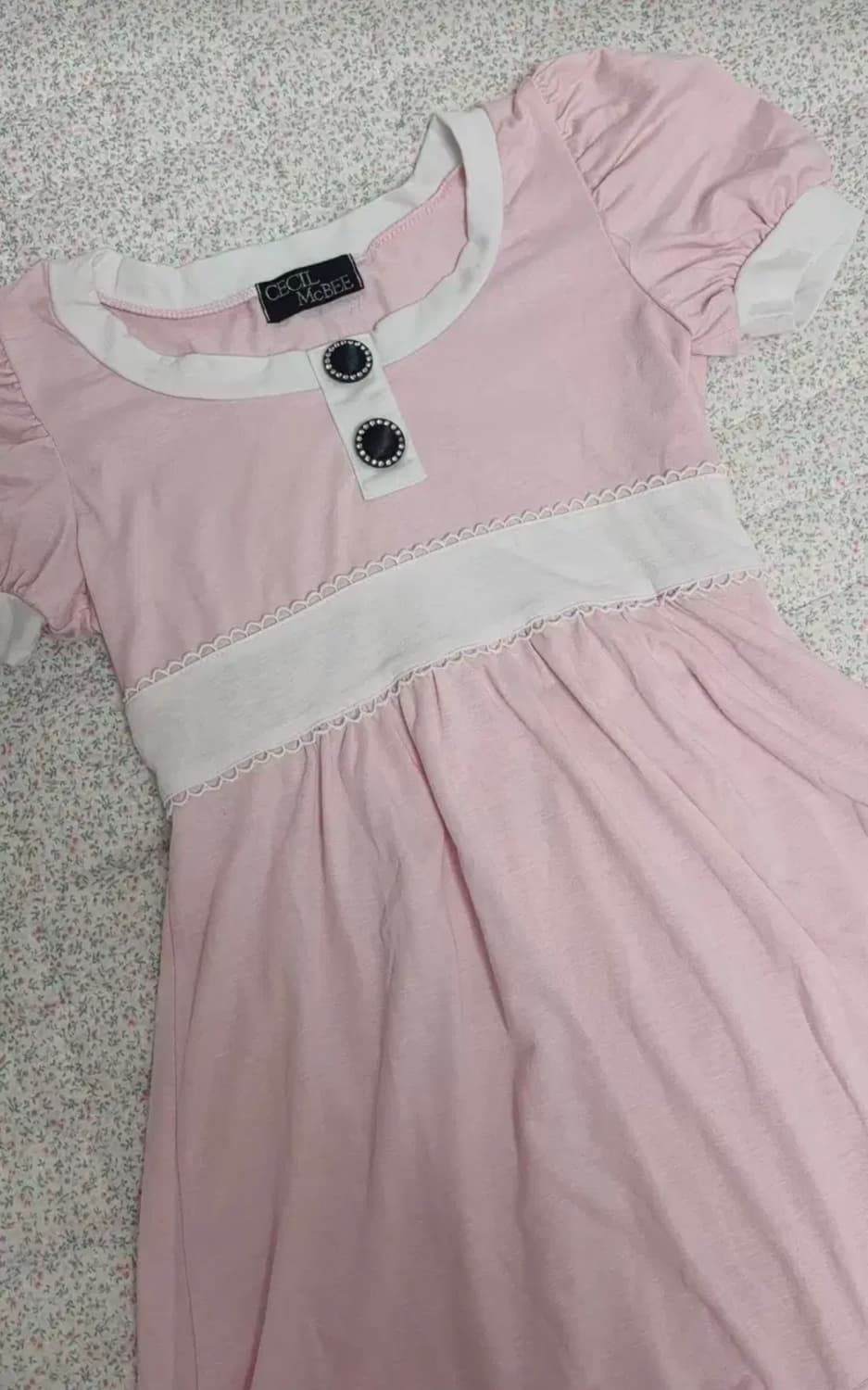 세실맥비 Cecil McBee 핑크 퍼프소매 탑 딸기우유 히메갸루 상품이미지3
