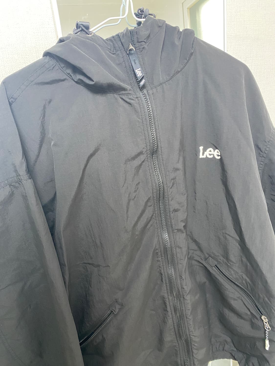 (S급) Lee 나일론 후드 윈드브레이커 블랙 XL 상품이미지2