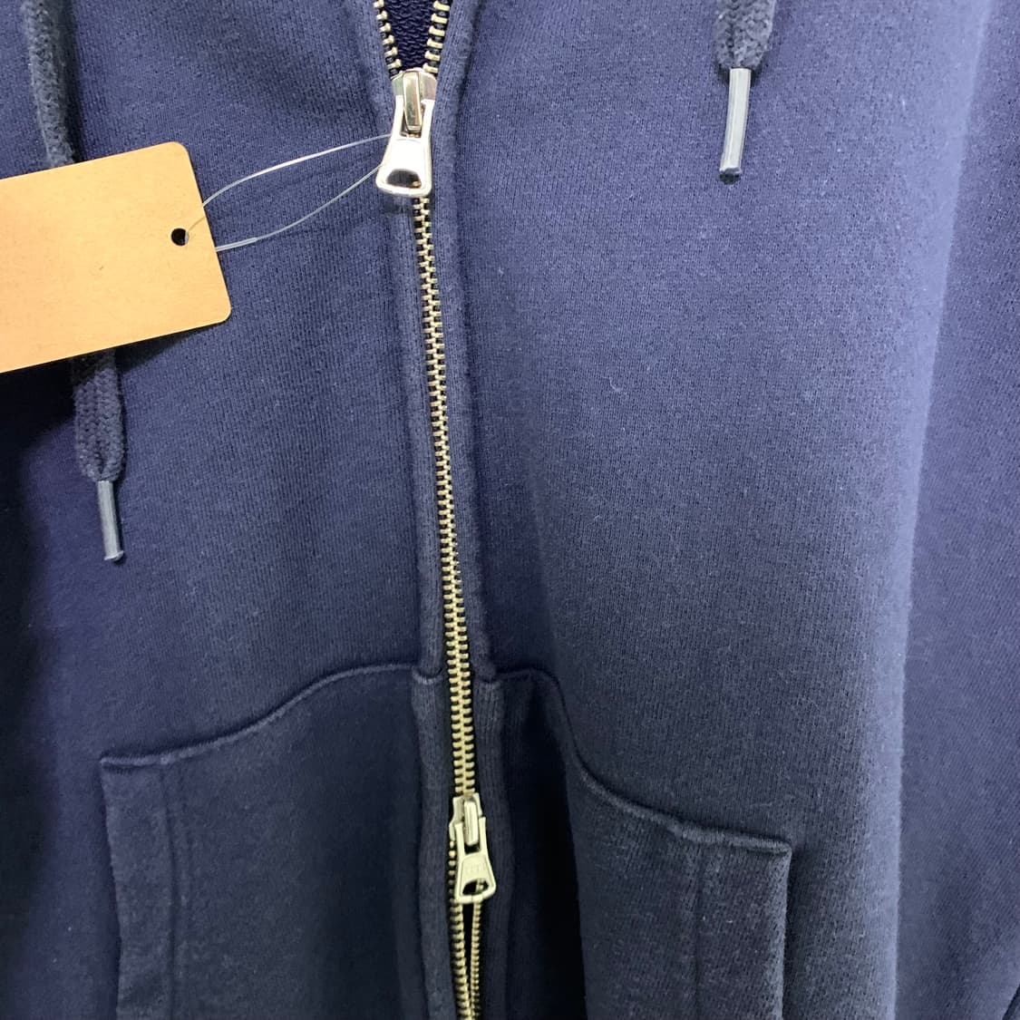 커버낫 로고 자수 베이직 후드집업 네이비 M 남녀공용 상품이미지10