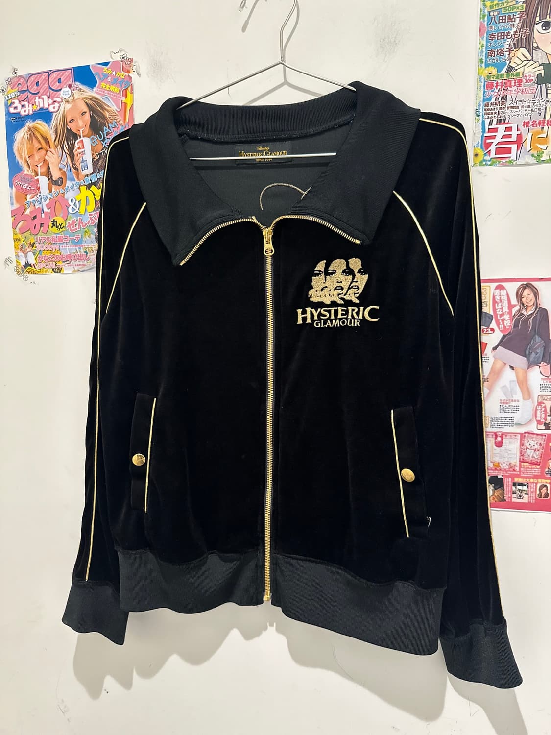 Hysteric Glamour black velvet zip-up  상품이미지2