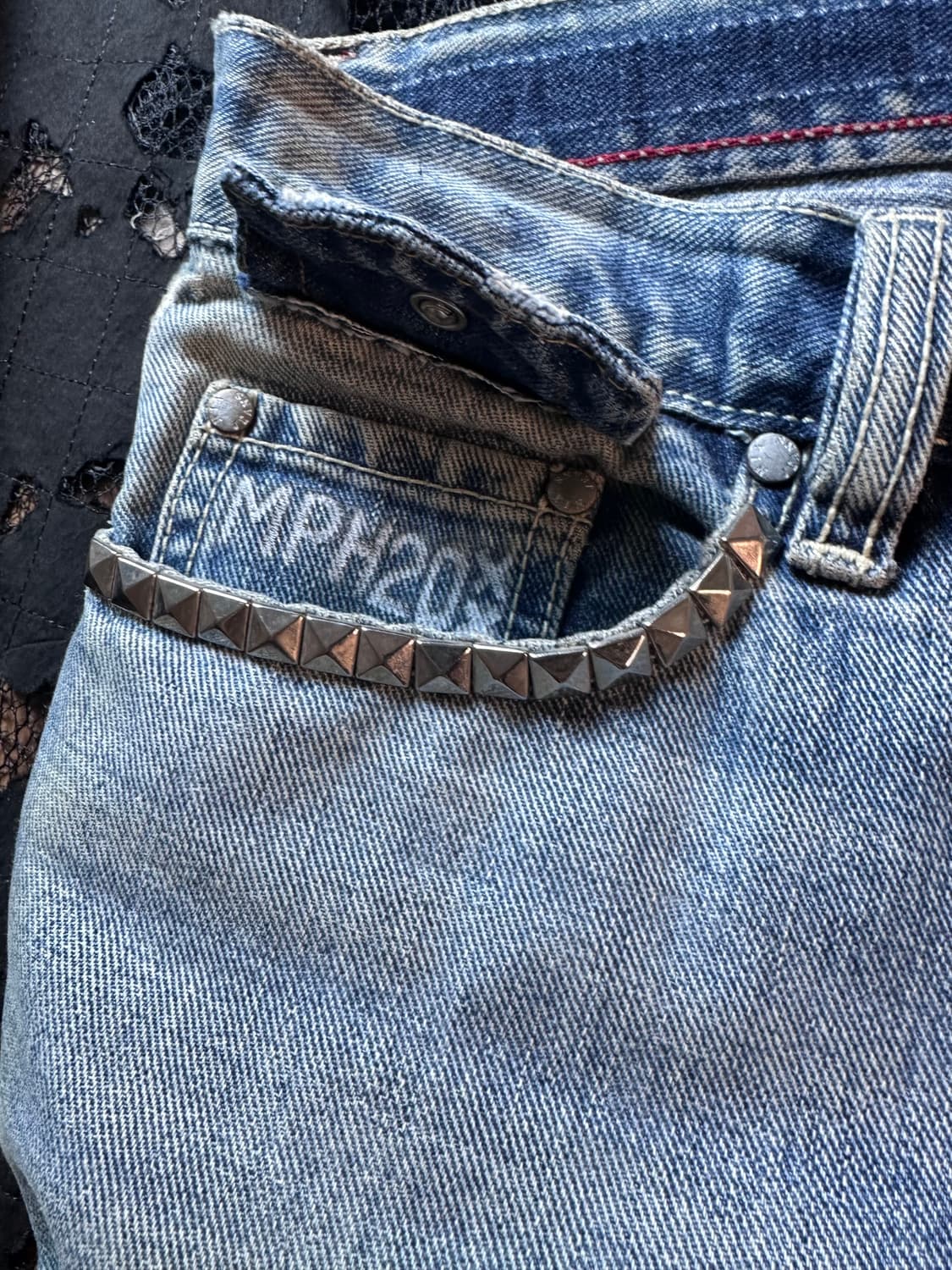 (MPH)stud cross/side tuck flared jeans 상품이미지3