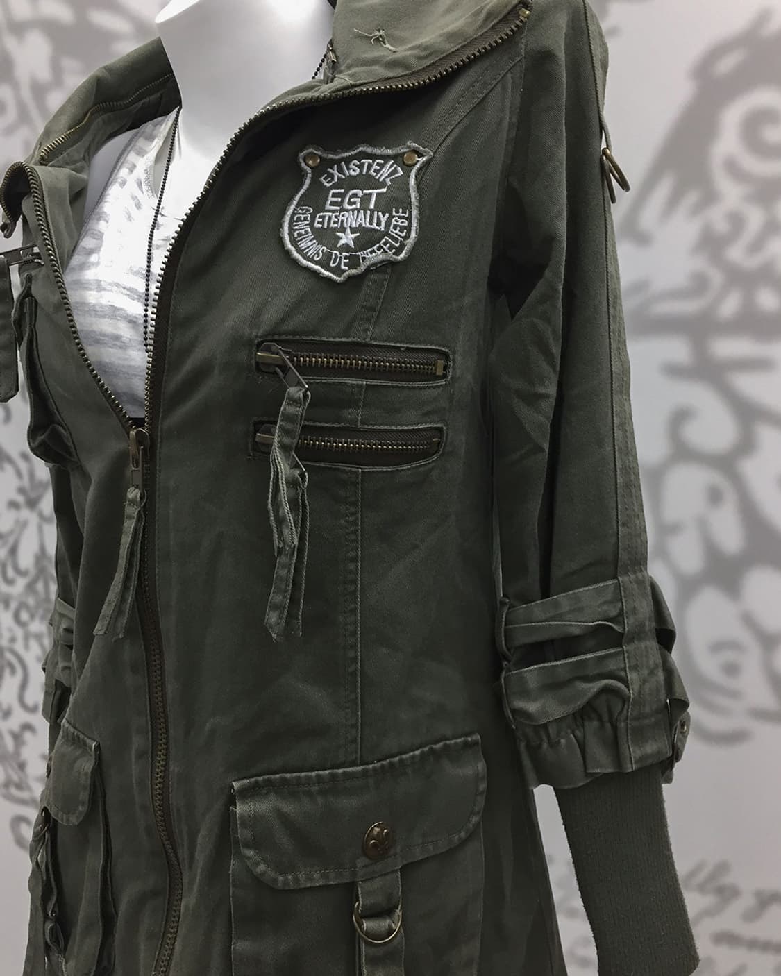 Y2K back lettering patch utility jacket 상품이미지9