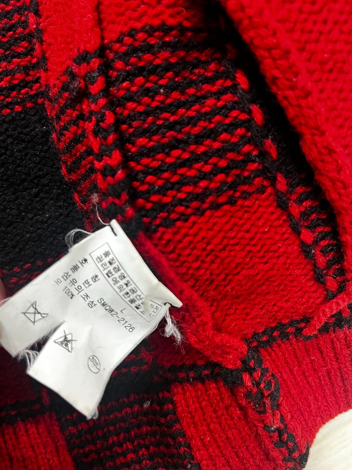 폴로랄프로렌 울 체크 숄가디건 L 상품이미지5