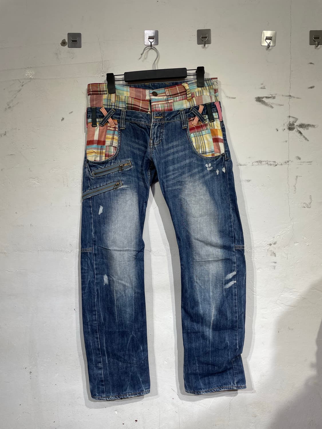 일본빈티지 더블 웨이스트 도킹 팬츠 청바지 힙합 새깅 팬츠 34 상품이미지6