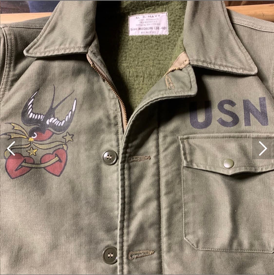 리얼맥코이 A-2 덱자켓 M사이즈 판매 상품이미지7