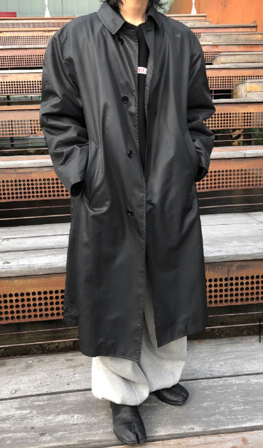 FRENCH MAC COAT (glossy black) free size 상품이미지2