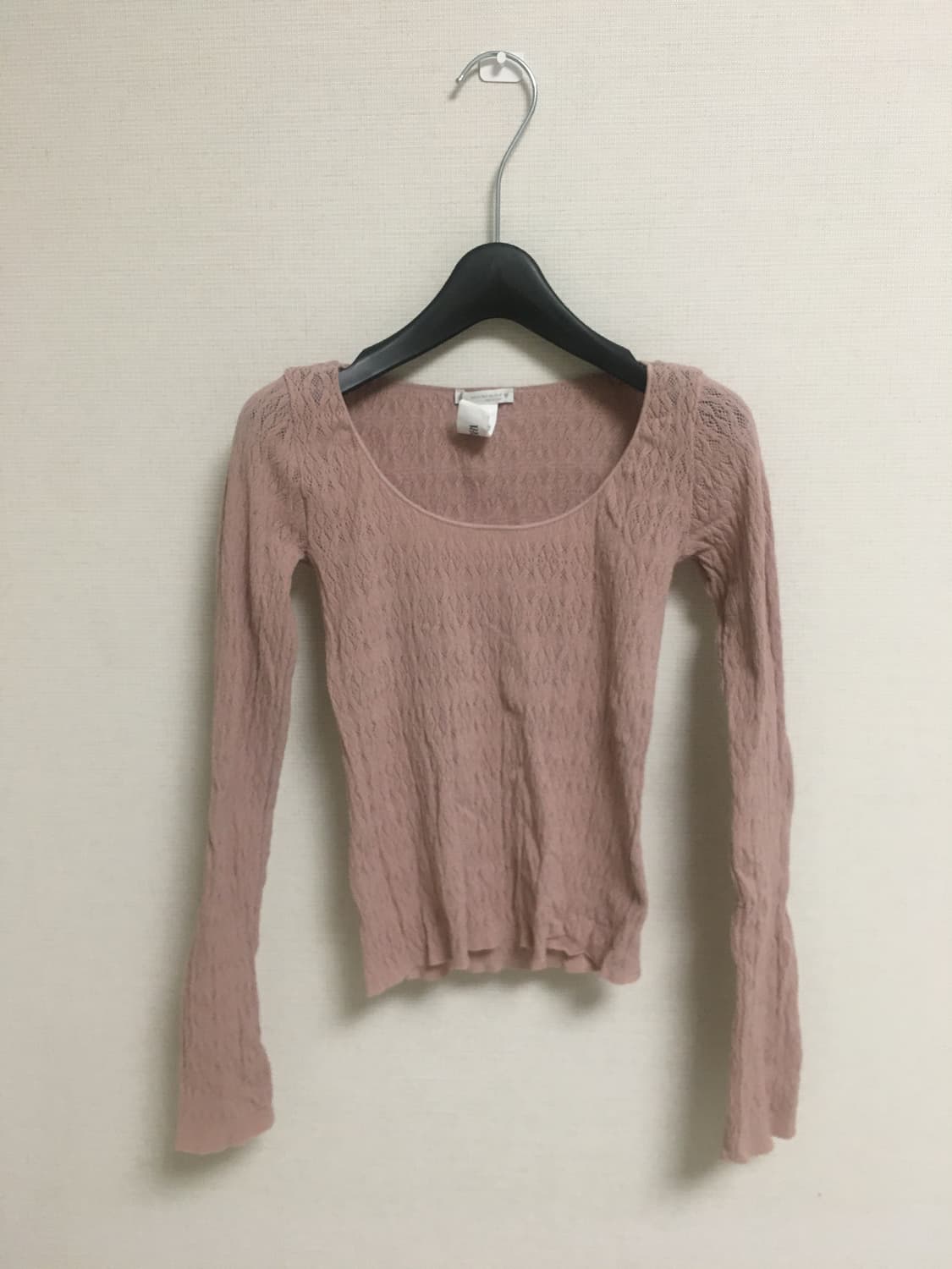 자라 시스루 긴팔 티셔츠 핑크 상품이미지1
