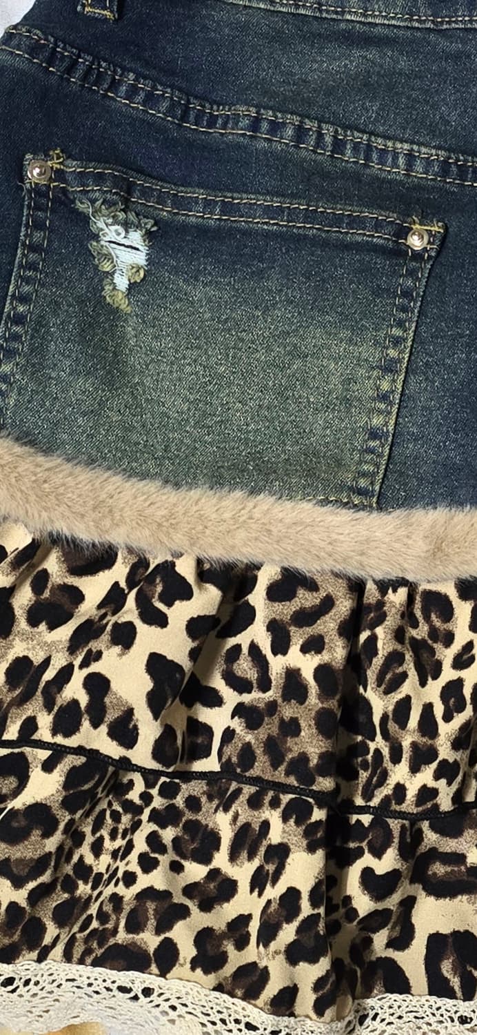 데님 호피 스커트 66 상품이미지6