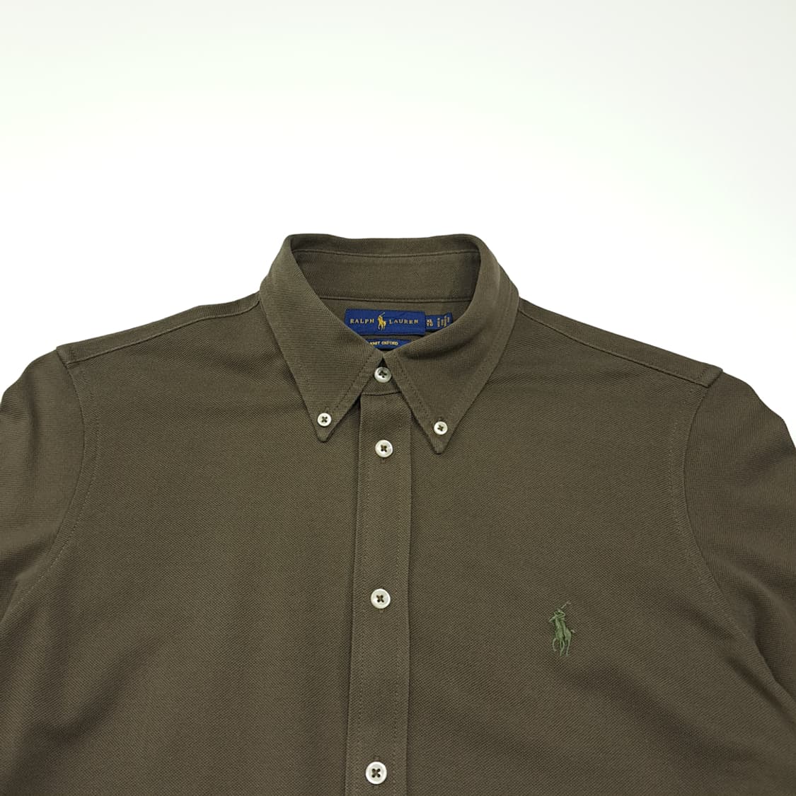 CK069 XL 폴로  버튼다운 올리브브라운 니트 옥스포드 셔츠 남방 상품이미지2