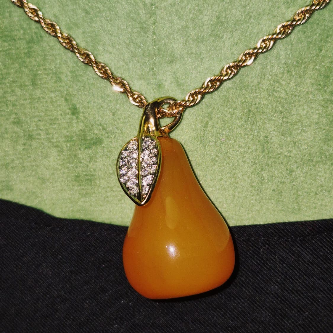 90s 미국 케네스제이 크리스탈 빅 서양배 목걸이 상품이미지6