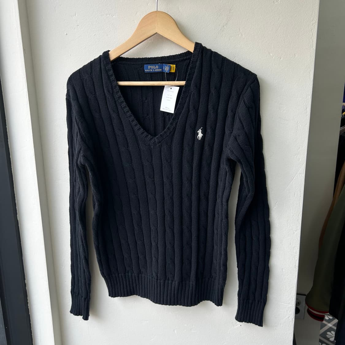 16265 - 폴로 랄프로렌 블랙 케이블 브이넥 니트 상품이미지2