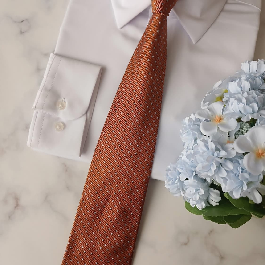 알테아 실크 브라운 마이크로 도트 넥타이 8.8cm A등급 A19100
 상품이미지5