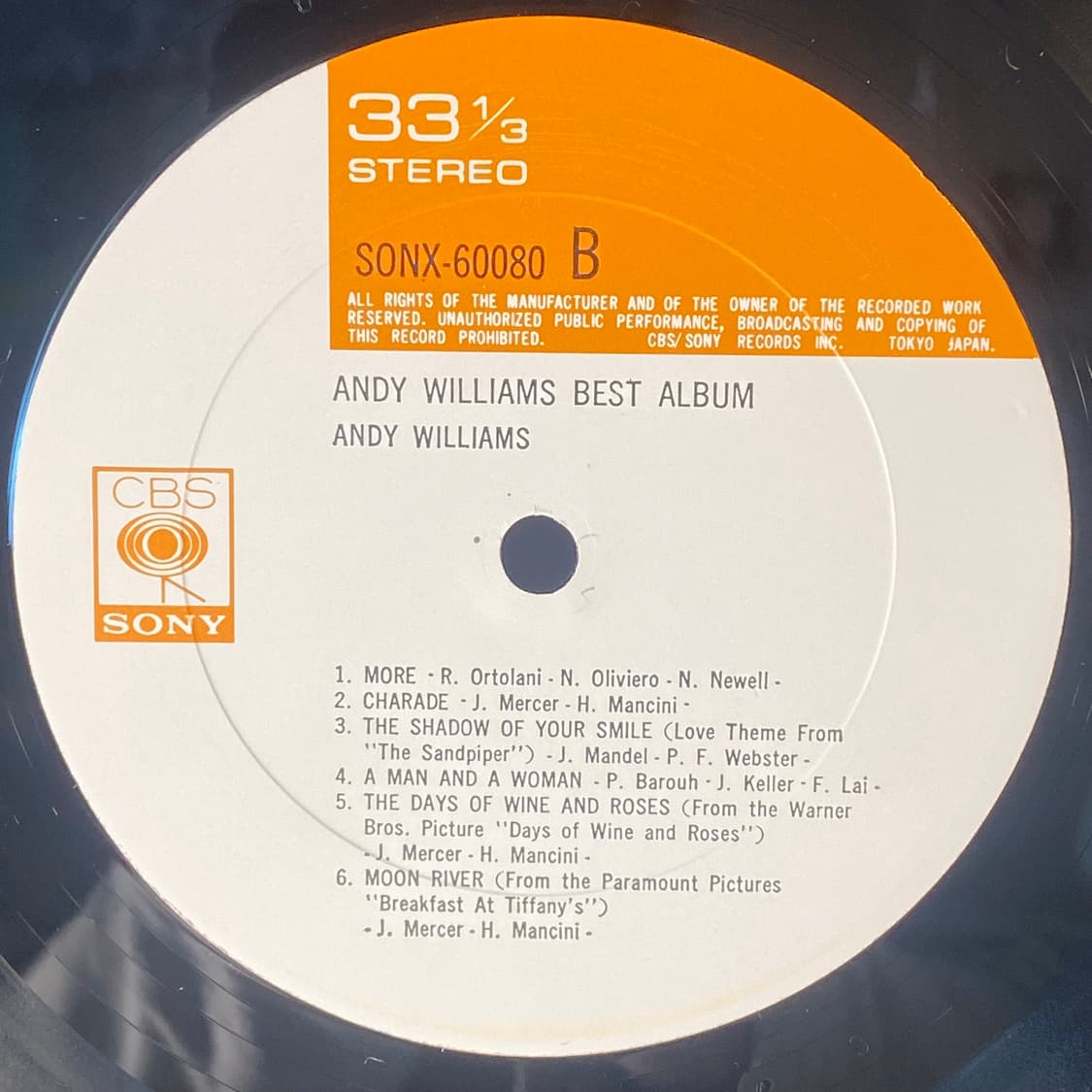 (중고LP-팝) Andy Williams -Best Album 상품이미지5
