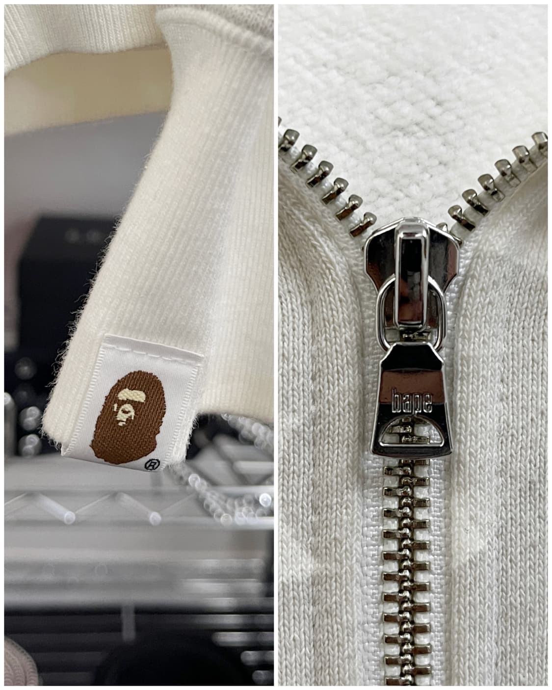 베이프 글로우 인 더 다크 화이트 카모 후드집업 상품이미지9