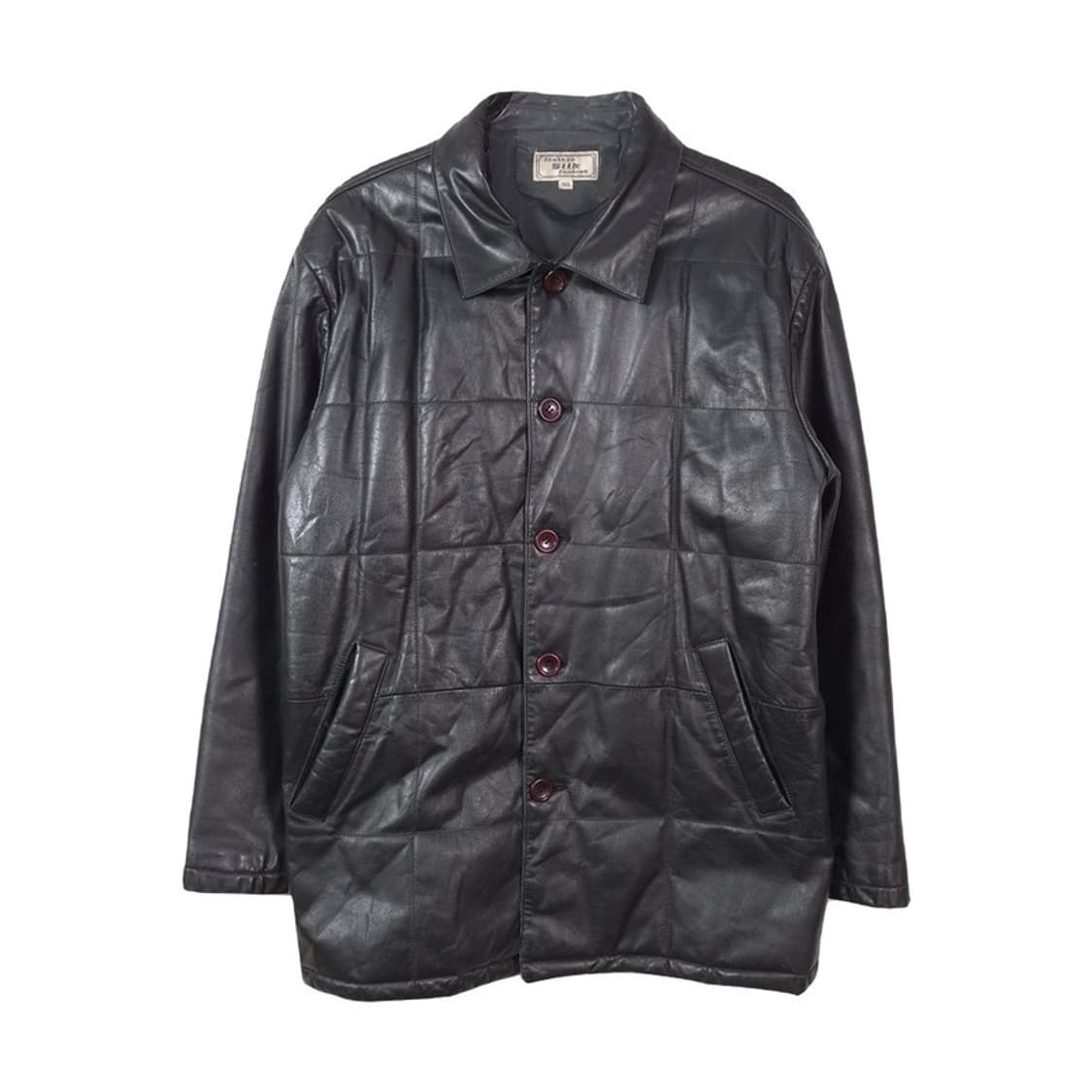 Leather Silk 빈티지 카우하이드 레더 하프 코트 L 상품이미지1