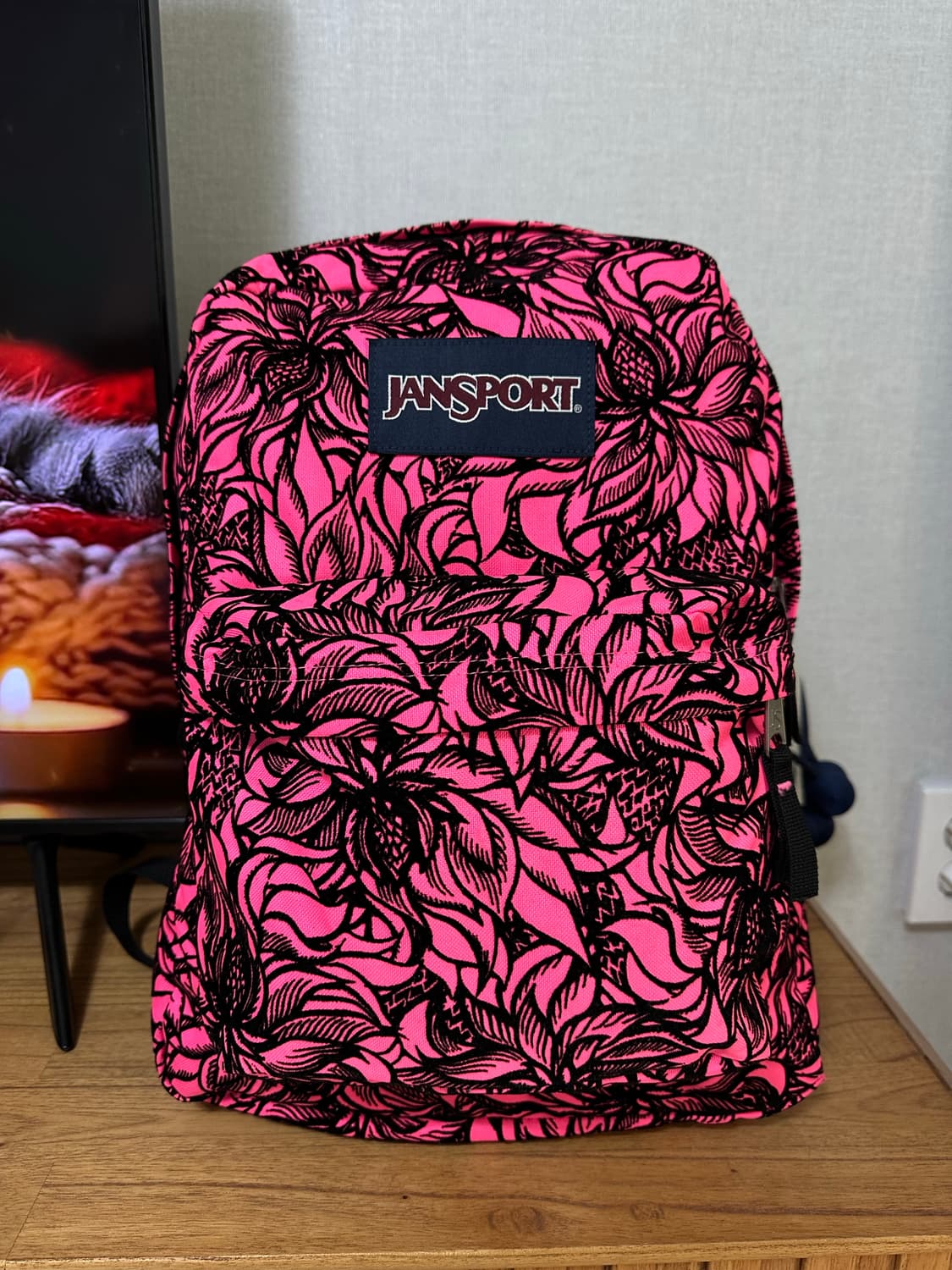 잔스포츠 핑크 꽃무늬 백팩 상품이미지1